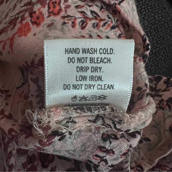 Blue Rain Peasant Style Pink and Red 3/4 Sleeve Blouse Size XS EUC - Picture 6 of 6